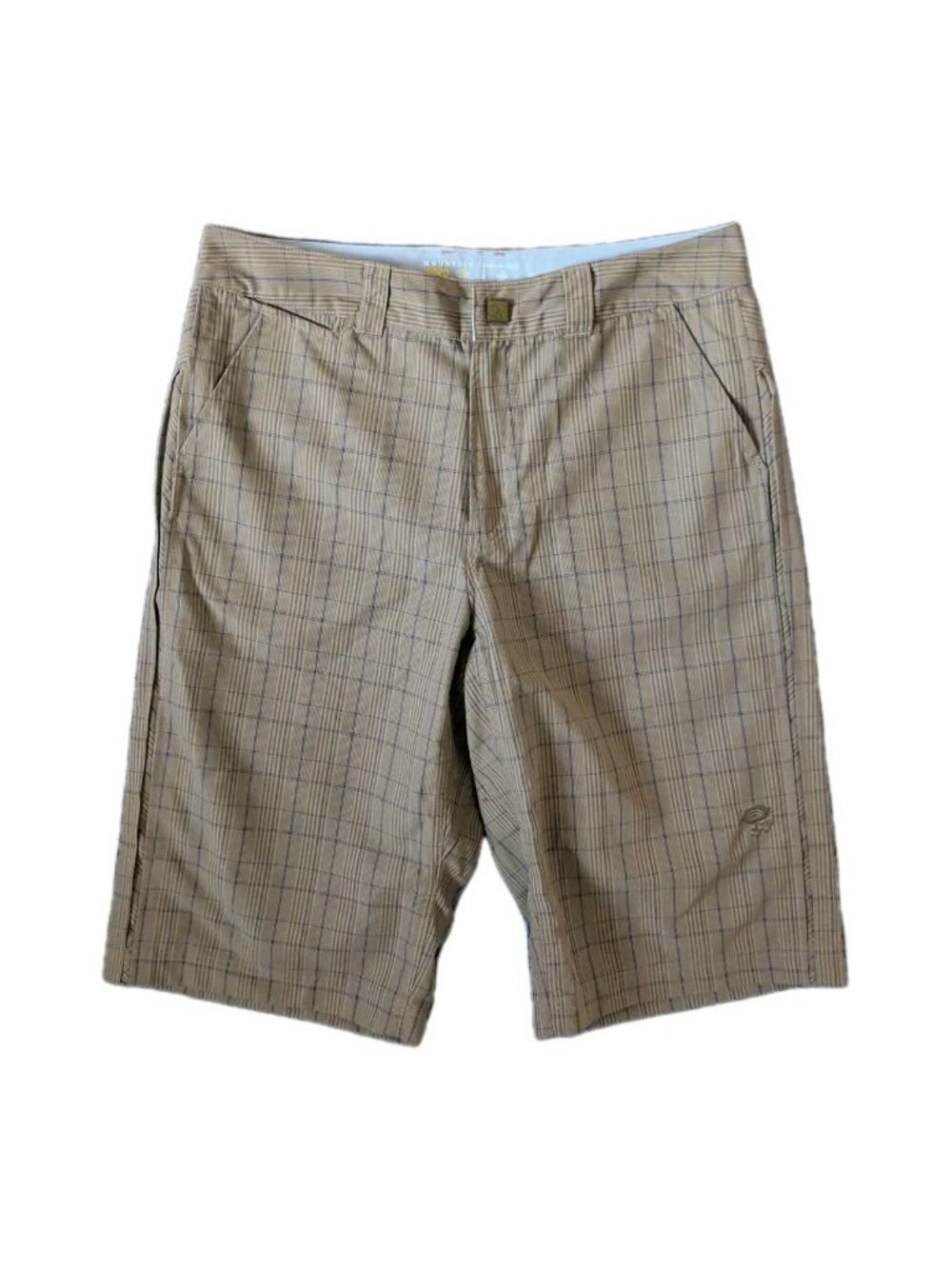 Mountain Hardwear Shorts Mens W36" Brown Plaid Skater Outdoor Hike Gorpcore